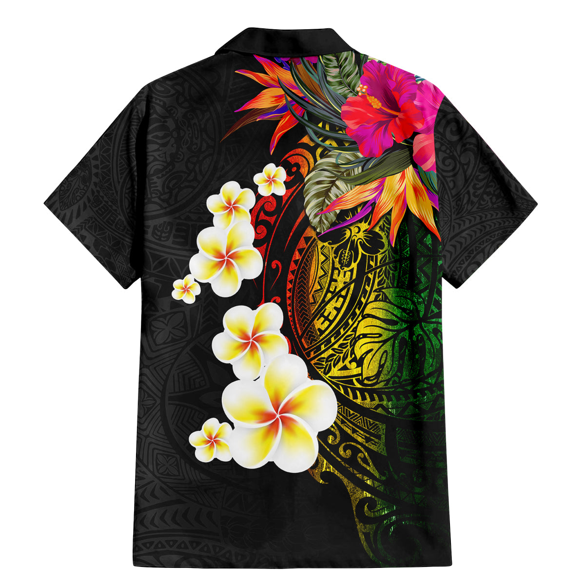 Hawaii Plumeria Family Matching Mermaid Dress and Hawaiian Shirt Polynesian Tattoo and Hibiscus LT03 - Polynesian Pride