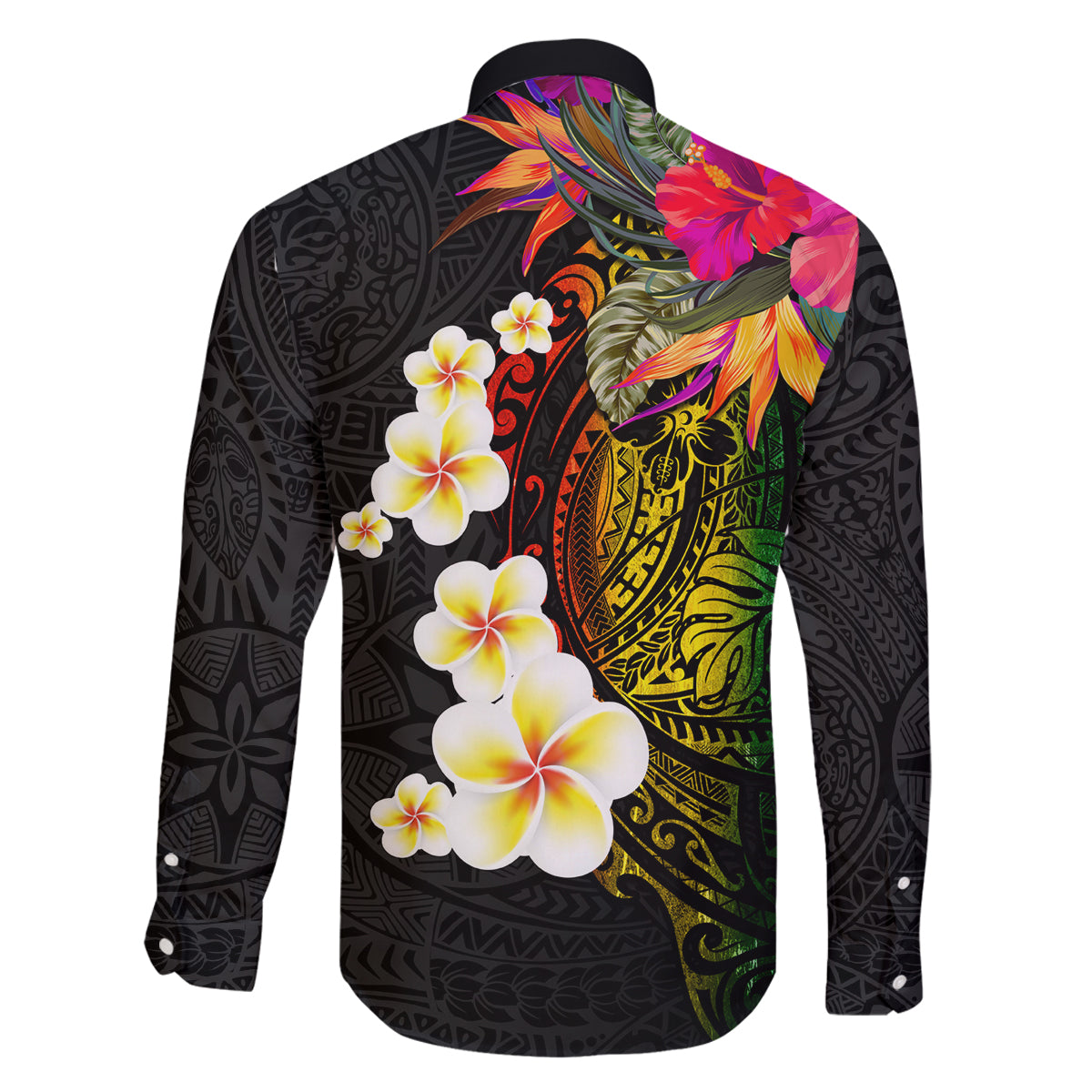 Hawaii Plumeria Family Matching Off Shoulder Short Dress and Hawaiian Shirt Polynesian Tattoo and Hibiscus LT03 - Polynesian Pride
