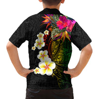 Hawaii Plumeria Family Matching Puletasi and Hawaiian Shirt Polynesian Tattoo and Hibiscus LT03 - Polynesian Pride