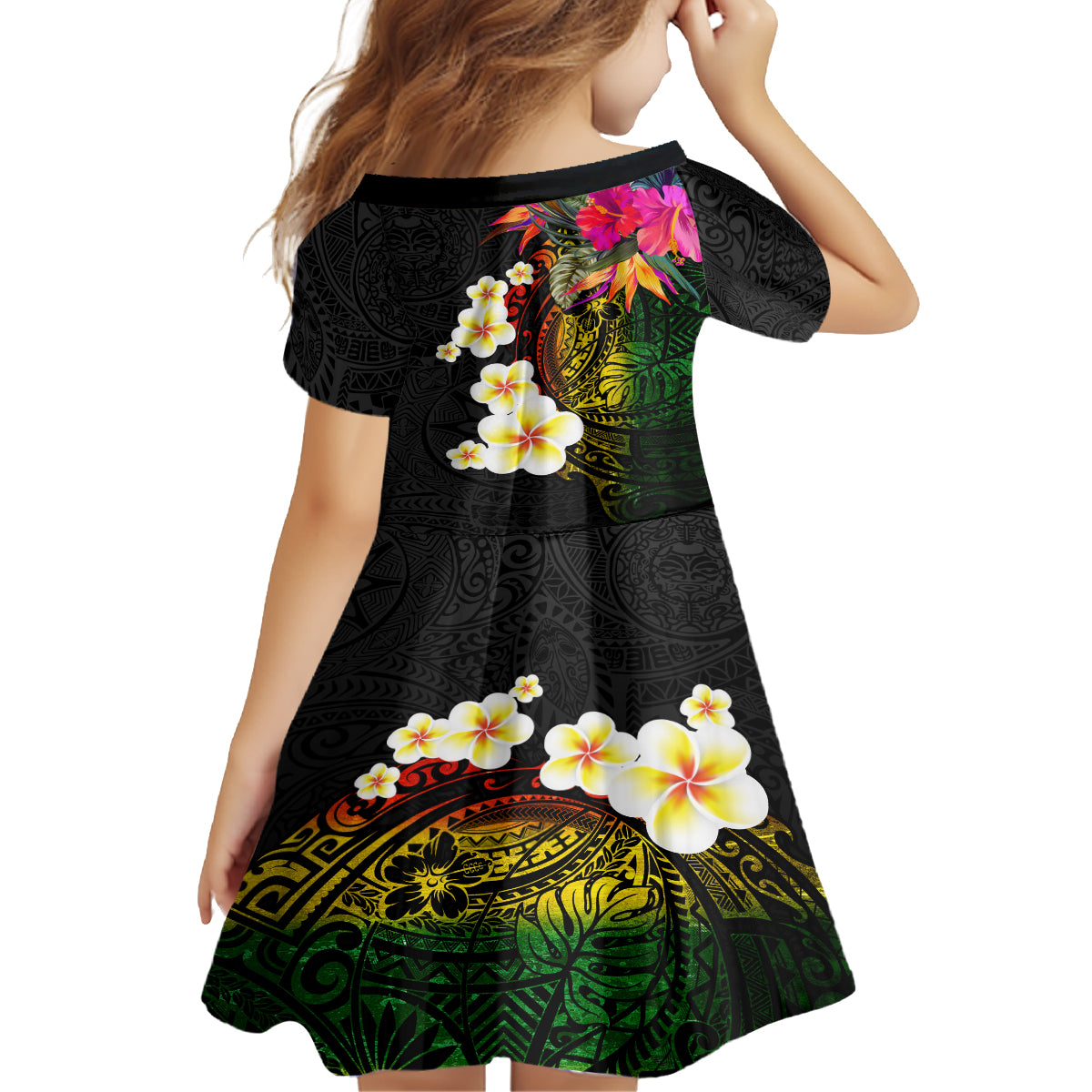 Hawaii Plumeria Family Matching Tank Maxi Dress and Hawaiian Shirt Polynesian Tattoo and Hibiscus LT03 - Polynesian Pride
