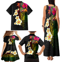 Hawaii Plumeria Family Matching Tank Maxi Dress and Hawaiian Shirt Polynesian Tattoo and Hibiscus LT03 - Polynesian Pride
