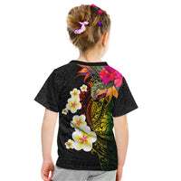 Hawaii Plumeria Kid T Shirt Polynesian Tattoo and Hibiscus