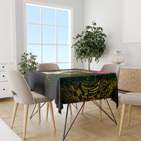 Hawaii Plumeria Tablecloth Polynesian Tattoo and Hibiscus
