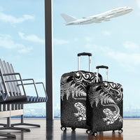 New Zealand Tuatara Tribal Tattoo Luggage Cover Silver Fern and Maori Pattern Black Color LT03 - Polynesian Pride