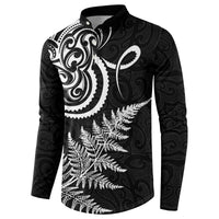 New Zealand Octopus Tattoo and Fern Button Sweatshirt Maori Pattern