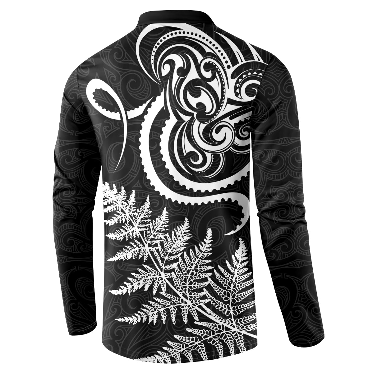 New Zealand Octopus Tattoo and Fern Button Sweatshirt Maori Pattern