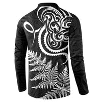 New Zealand Octopus Tattoo and Fern Button Sweatshirt Maori Pattern