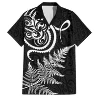 New Zealand Octopus Tattoo and Fern Family Matching Long Sleeve Bodycon Dress and Hawaiian Shirt Maori Pattern LT03 Dad's Shirt - Short Sleeve Black - Polynesian Pride