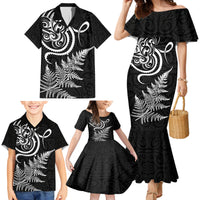 New Zealand Octopus Tattoo and Fern Family Matching Mermaid Dress and Hawaiian Shirt Maori Pattern LT03 - Polynesian Pride