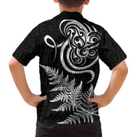 New Zealand Octopus Tattoo and Fern Family Matching Off The Shoulder Long Sleeve Dress and Hawaiian Shirt Maori Pattern LT03 - Polynesian Pride
