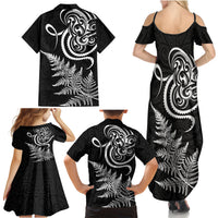 New Zealand Octopus Tattoo and Fern Family Matching Summer Maxi Dress and Hawaiian Shirt Maori Pattern LT03 - Polynesian Pride