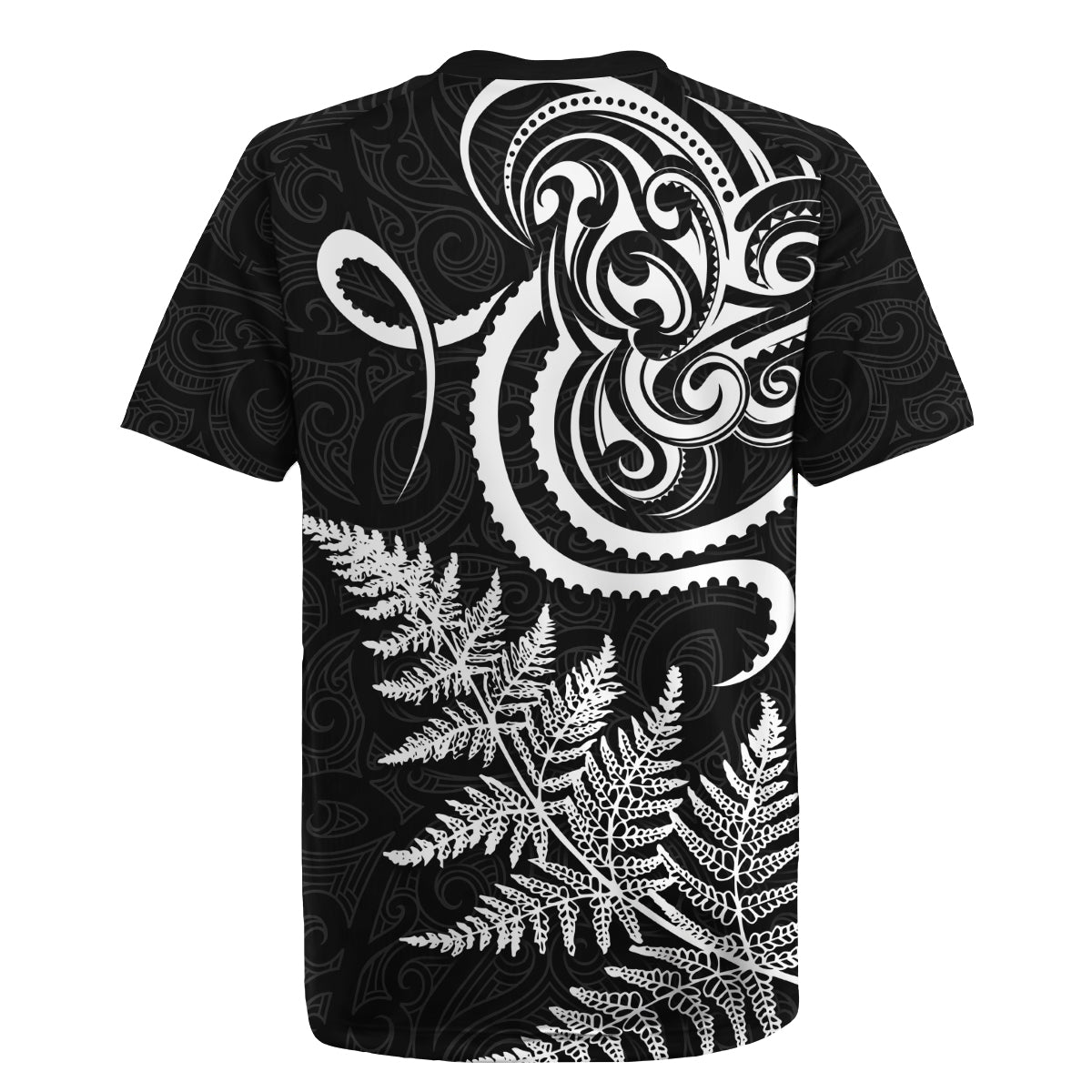 New Zealand Octopus Tattoo and Fern Rugby Jersey Maori Pattern LT03 - Polynesian Pride