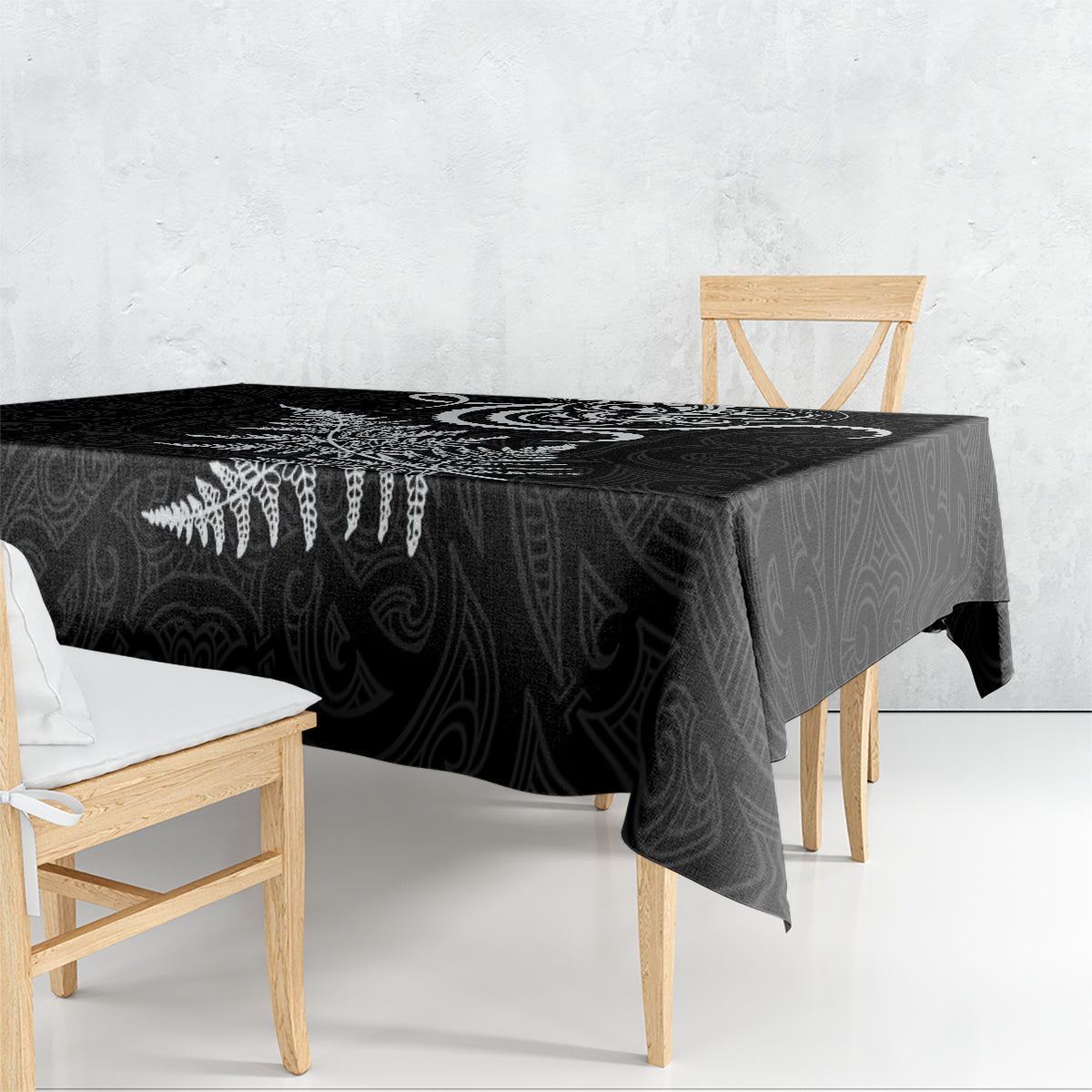 New Zealand Octopus Tattoo and Fern Tablecloth Maori Pattern