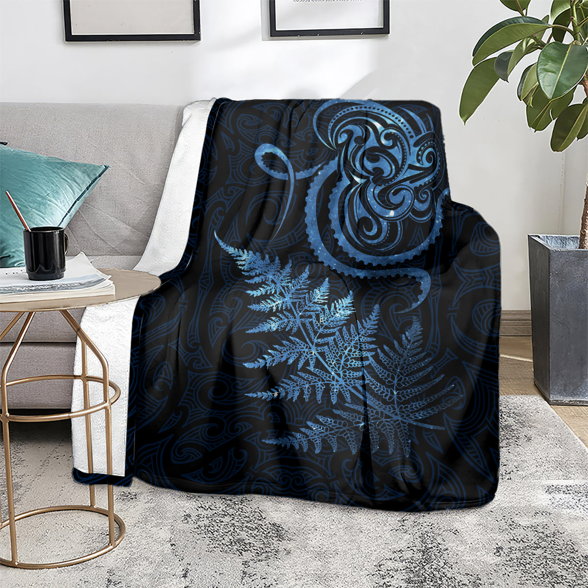 New Zealand Octopus Tattoo and Fern Blanket Maori Pattern Matariki Style LT03 - Polynesian Pride