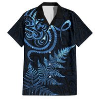 New Zealand Octopus Tattoo and Fern Family Matching Long Sleeve Bodycon Dress and Hawaiian Shirt Maori Pattern Matariki Style LT03 Dad's Shirt - Short Sleeve Blue - Polynesian Pride