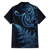 New Zealand Octopus Tattoo and Fern Family Matching Off Shoulder Short Dress and Hawaiian Shirt Maori Pattern Matariki Style LT03 - Polynesian Pride