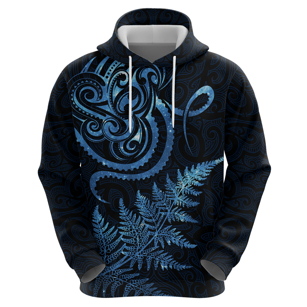 New Zealand Octopus Tattoo and Fern Hoodie Maori Pattern Matariki Style