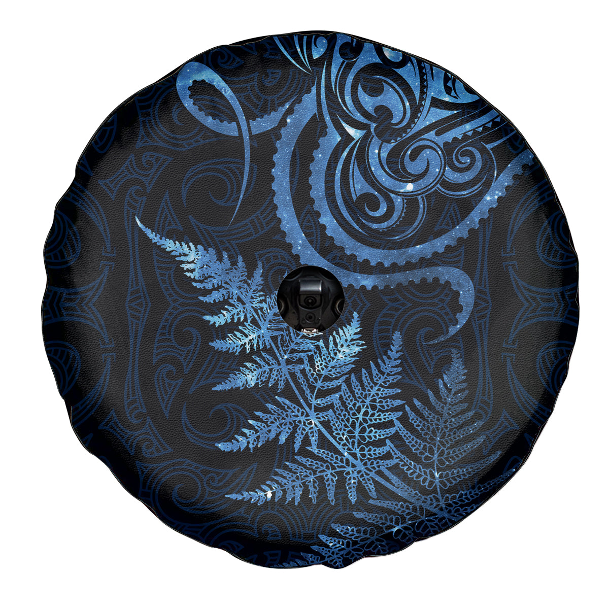 New Zealand Octopus Tattoo and Fern Spare Tire Cover Maori Pattern Matariki Style