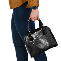 New Zealand Crocodile Tattoo and Fern Shoulder Handbag Maori Pattern