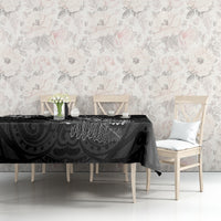 New Zealand Crocodile Tattoo and Fern Tablecloth Maori Pattern