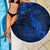 New Zealand Crocodile Tattoo and Fern Beach Blanket Maori Pattern Blue Color