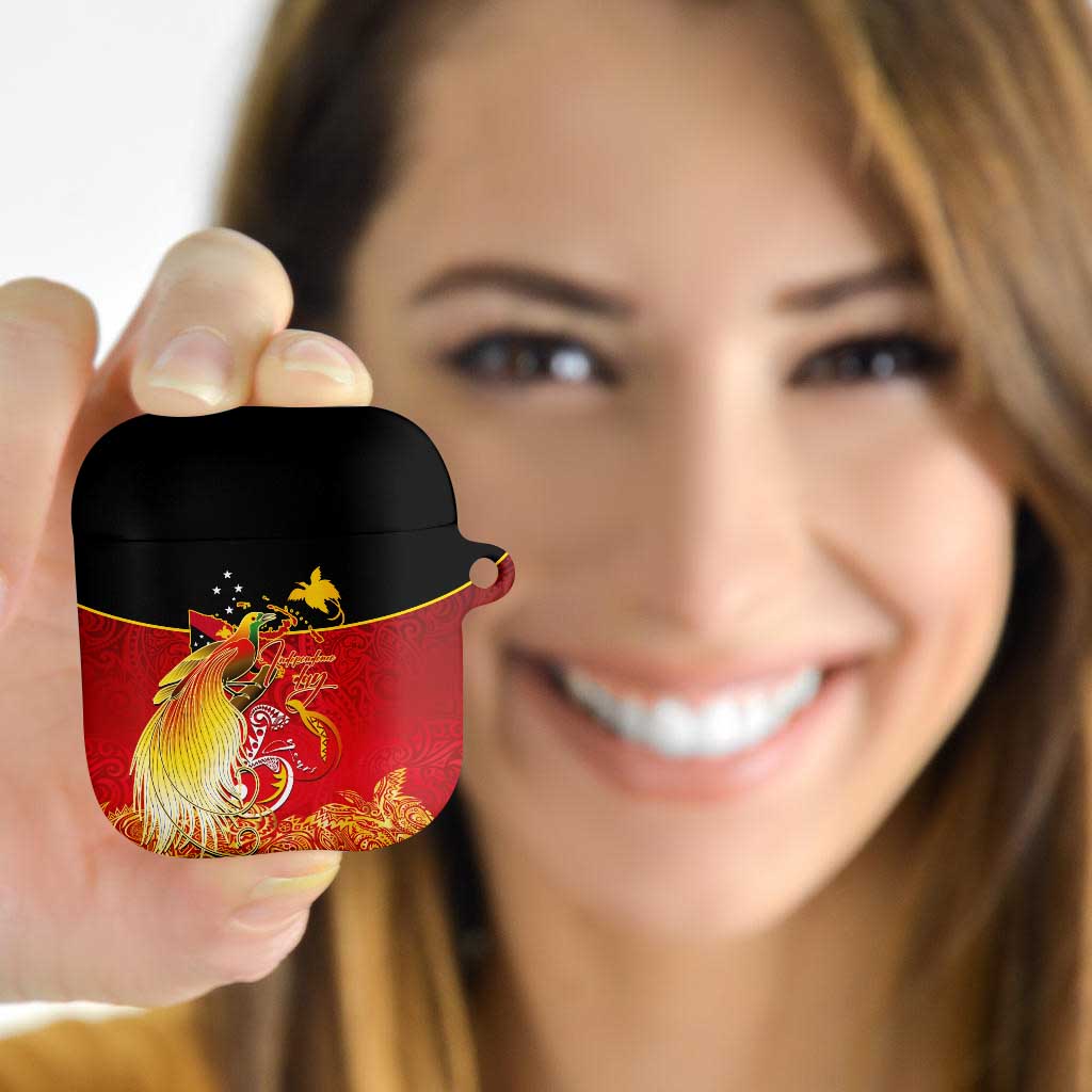 Papua New Guinea Independence Day AirPods Case Happy Anniversary 50th Bird-of-paradise Melanesian Tattoos - Polynesian Pride