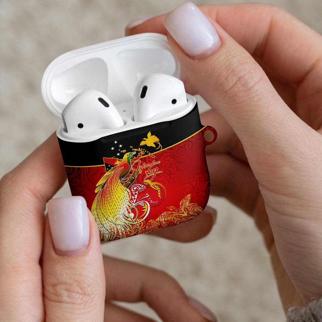 Papua New Guinea Independence Day AirPods Case Happy Anniversary 50th Bird-of-paradise Melanesian Tattoos LT03 - Polynesian Pride