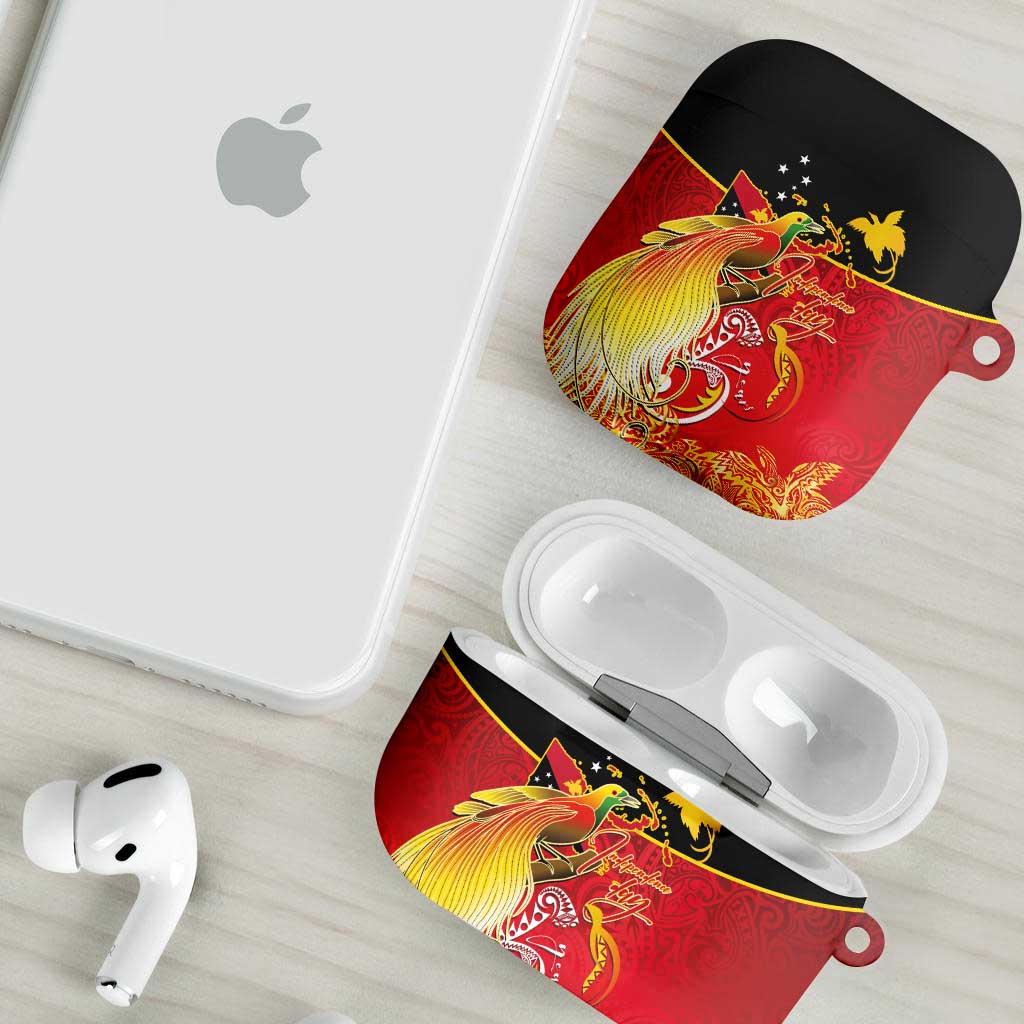 Papua New Guinea Independence Day AirPods Case Happy Anniversary 50th Bird-of-paradise Melanesian Tattoos LT03 - Polynesian Pride