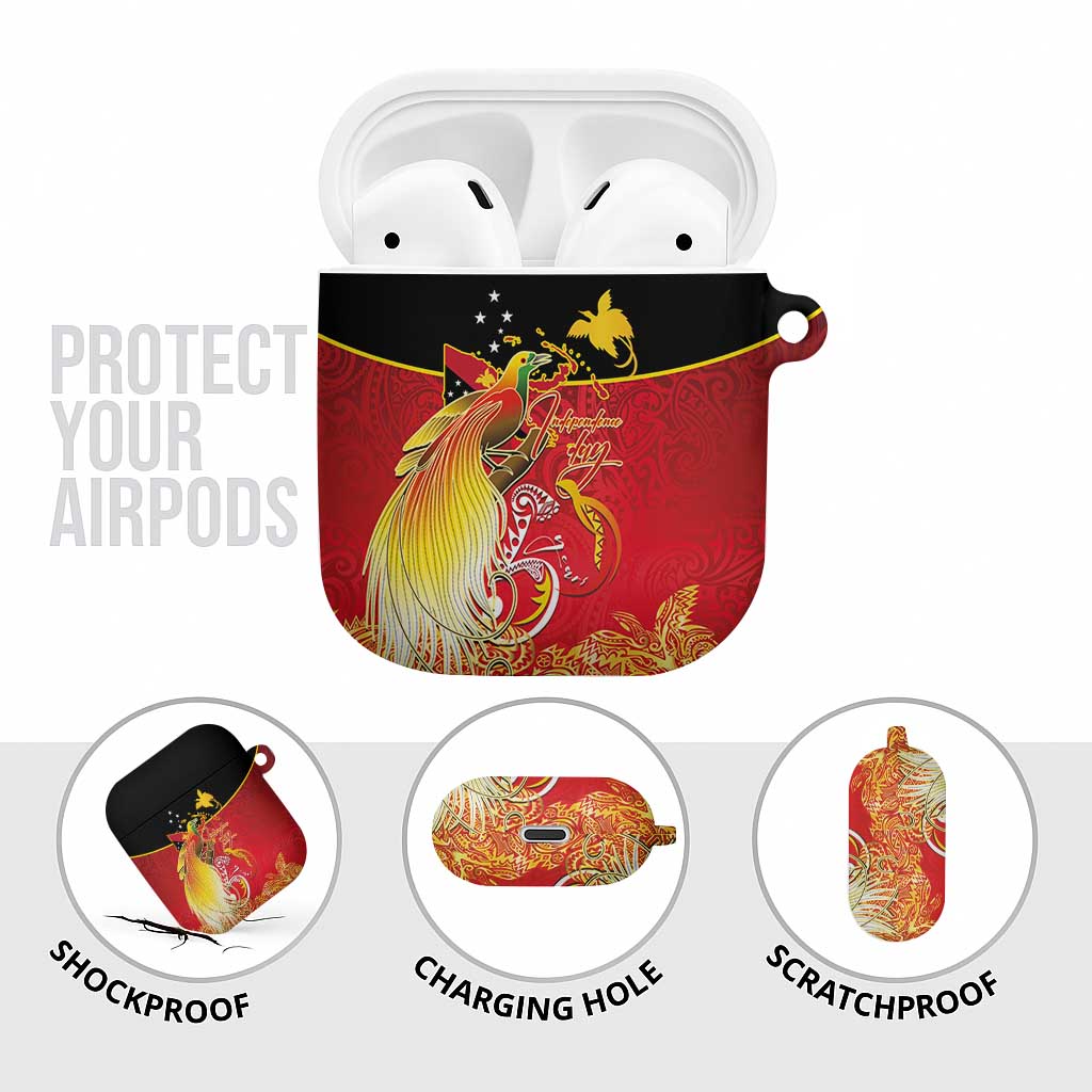 Papua New Guinea Independence Day AirPods Case Happy Anniversary 50th Bird-of-paradise Melanesian Tattoos LT03 - Polynesian Pride