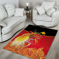 Papua New Guinea Independence Day Area Rug Happy Anniversary 50th Bird-of-paradise Melanesian Tattoos LT03 - Polynesian Pride