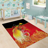 Papua New Guinea Independence Day Area Rug Happy Anniversary 50th Bird-of-paradise Melanesian Tattoos LT03 - Polynesian Pride