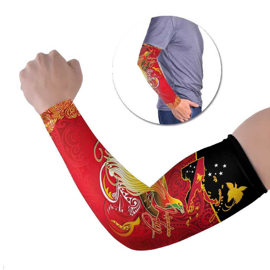 Papua New Guinea Independence Day Arm Sleeves Happy Anniversary 50th Bird-of-paradise Melanesian Tattoos - Polynesian Pride