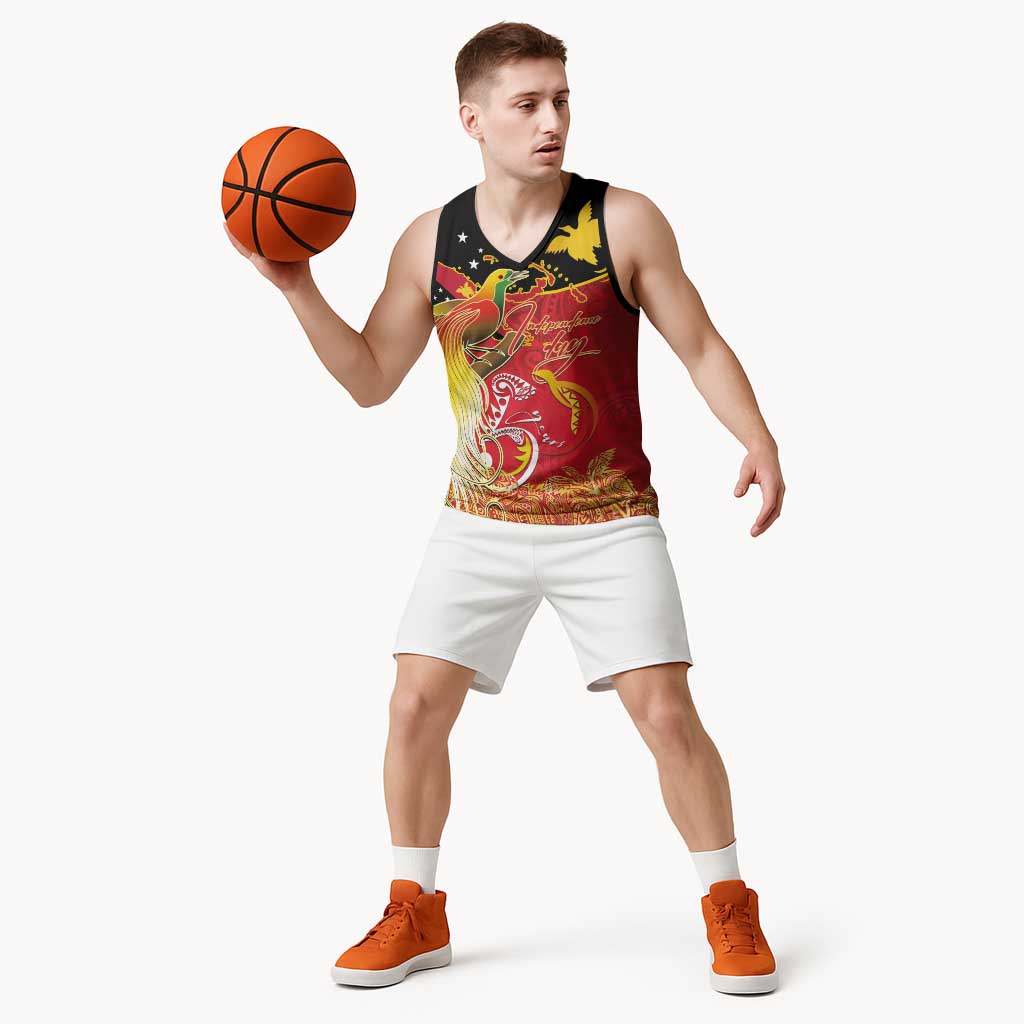 Papua New Guinea Independence Day Basketball Jersey Happy Anniversary 50th Bird-of-paradise Melanesian Tattoos LT03 - Polynesian Pride