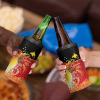 Papua New Guinea Independence Day 4 in 1 Can Cooler Tumbler Happy Anniversary 50th Bird-of-paradise Melanesian Tattoos LT03 - Polynesian Pride
