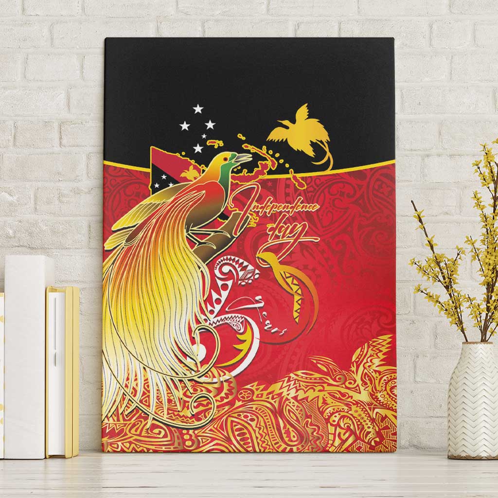 Papua New Guinea Independence Day Canvas Wall Art Happy Anniversary 50th Bird-of-paradise Melanesian Tattoos - Polynesian Pride