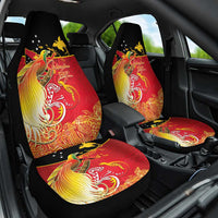 Papua New Guinea Independence Day Car Seat Cover Happy Anniversary 50th Bird-of-paradise Melanesian Tattoos LT03 One Size Black - Polynesian Pride