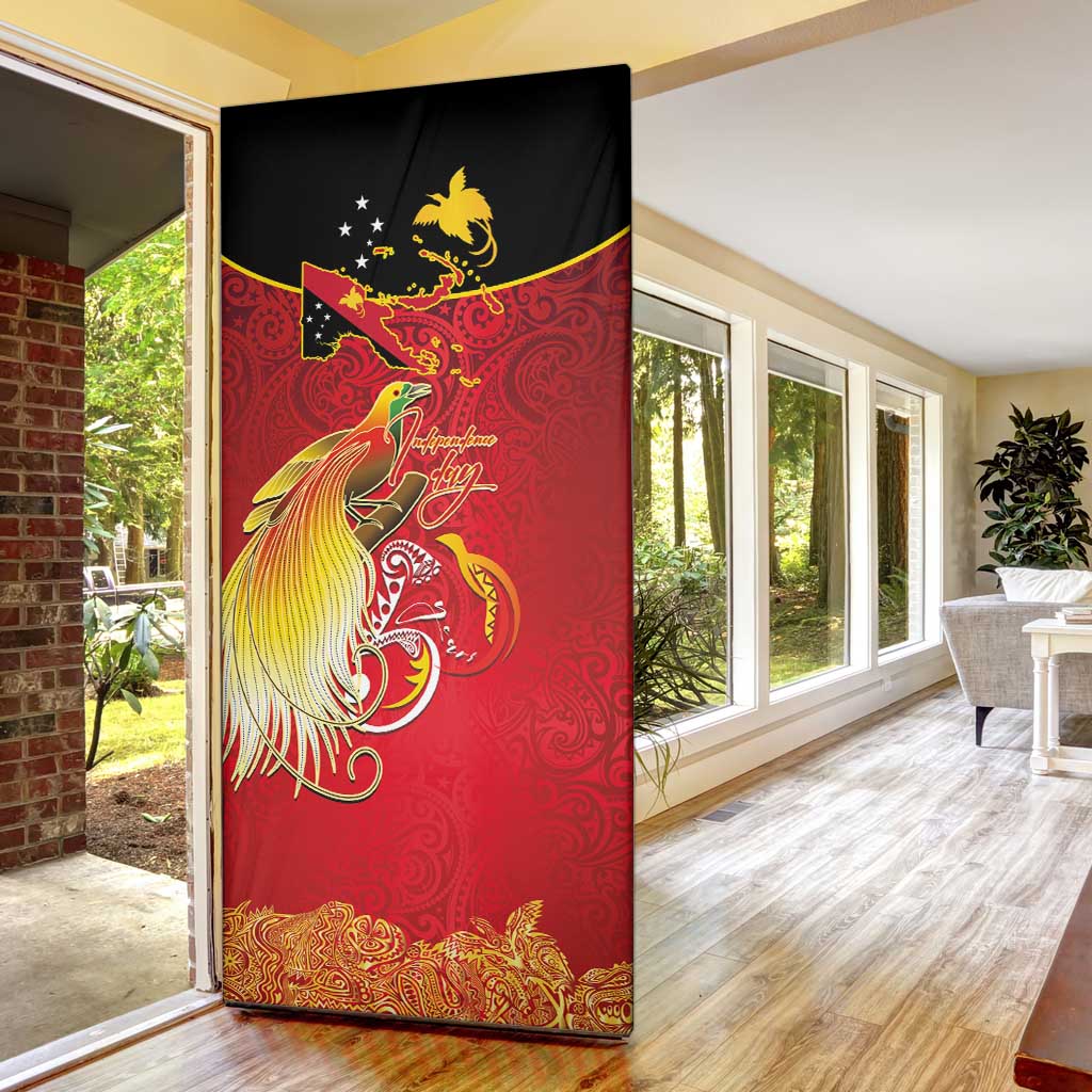Papua New Guinea Independence Day Door Cover Happy Anniversary 50th Bird-of-paradise Melanesian Tattoos LT03 - Polynesian Pride
