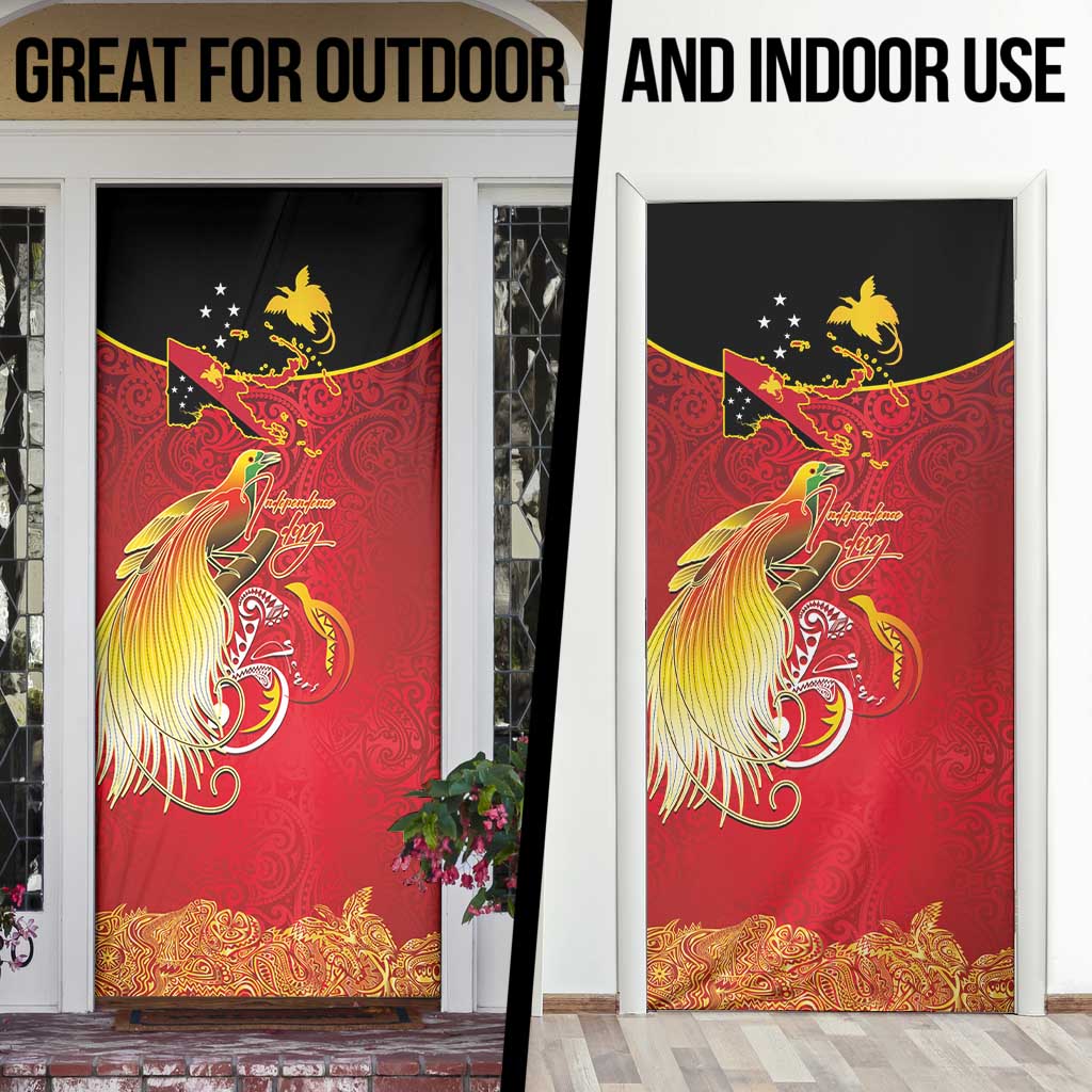 Papua New Guinea Independence Day Door Cover Happy Anniversary 50th Bird-of-paradise Melanesian Tattoos LT03 - Polynesian Pride