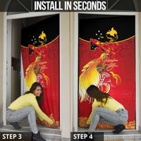 Papua New Guinea Independence Day Door Cover Happy Anniversary 50th Bird-of-paradise Melanesian Tattoos LT03 - Polynesian Pride