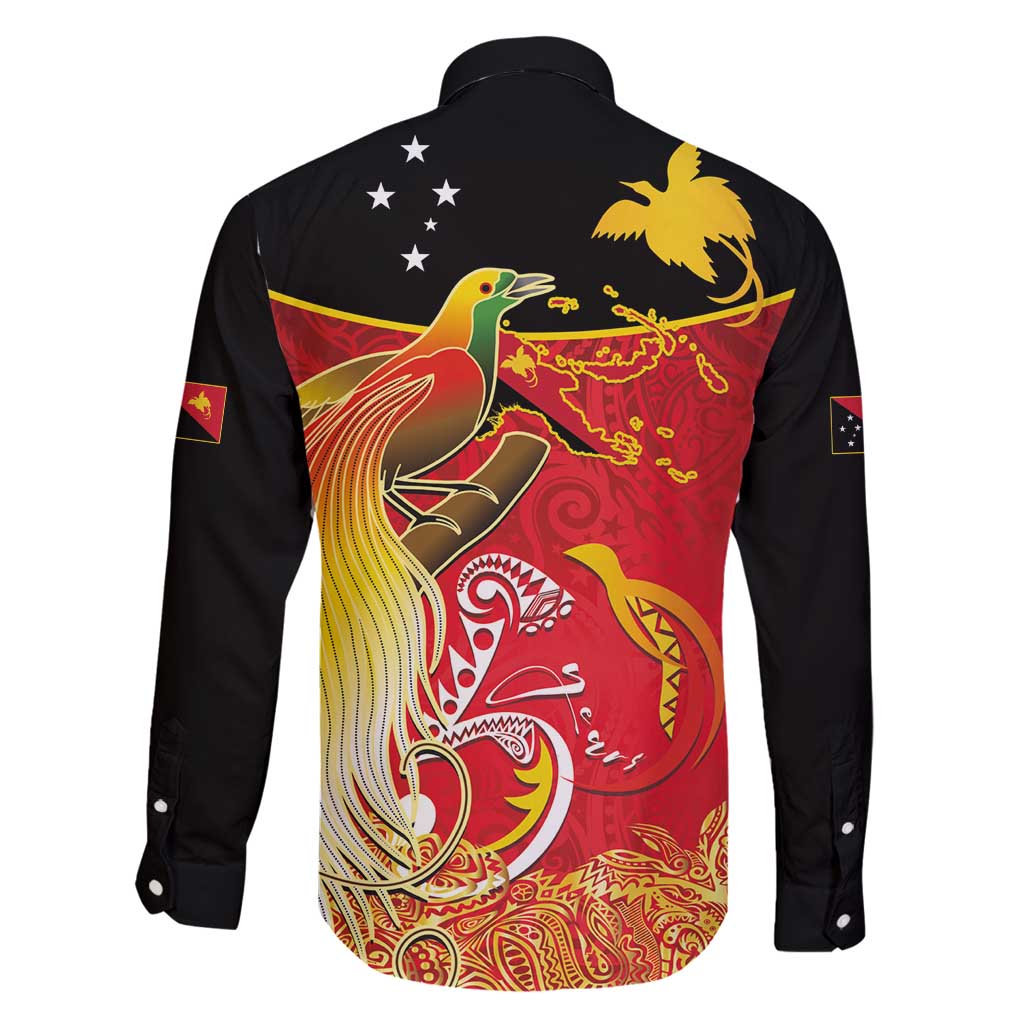 Papua New Guinea Independence Day Family Matching Long Sleeve Bodycon Dress and Hawaiian Shirt Happy Anniversary 50th Bird-of-paradise Melanesian Tattoos LT03 - Polynesian Pride