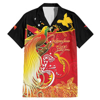 Papua New Guinea Independence Day Family Matching Mermaid Dress and Hawaiian Shirt Happy Anniversary 50th Bird-of-paradise Melanesian Tattoos LT03 Dad's Shirt - Short Sleeve Black - Polynesian Pride