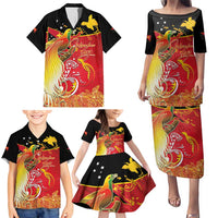 Papua New Guinea Independence Day Family Matching Puletasi and Hawaiian Shirt Happy Anniversary 50th Bird-of-paradise Melanesian Tattoos LT03 - Polynesian Pride