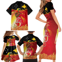 Papua New Guinea Independence Day Family Matching Short Sleeve Bodycon Dress and Hawaiian Shirt Happy Anniversary 50th Bird-of-paradise Melanesian Tattoos LT03 - Polynesian Pride