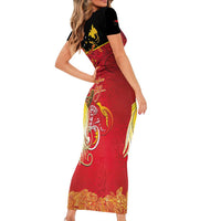 Papua New Guinea Independence Day Family Matching Short Sleeve Bodycon Dress and Hawaiian Shirt Happy Anniversary 50th Bird-of-paradise Melanesian Tattoos LT03 - Polynesian Pride