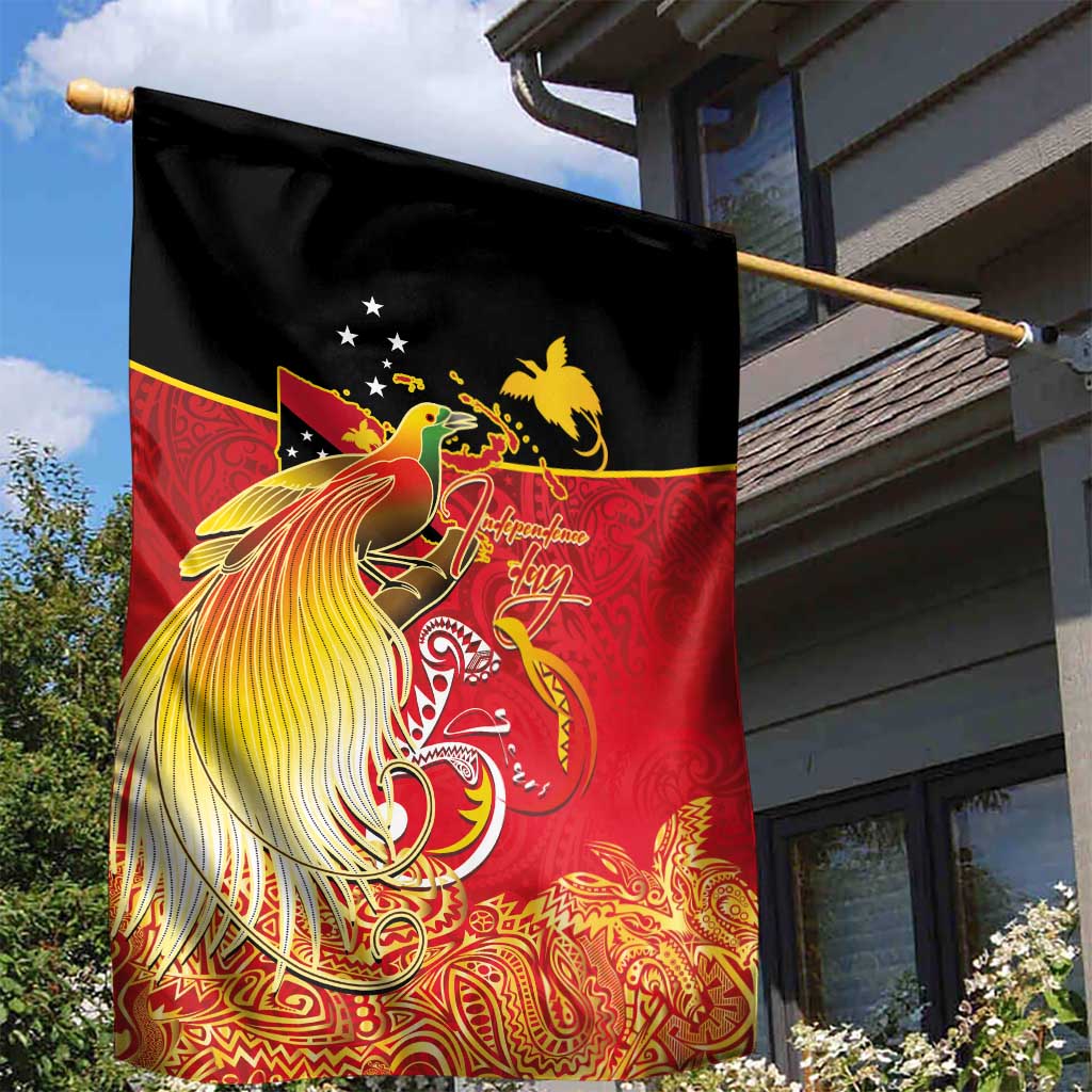 Papua New Guinea Independence Day Garden Flag Happy Anniversary 50th Bird-of-paradise Melanesian Tattoos LT03 - Polynesian Pride
