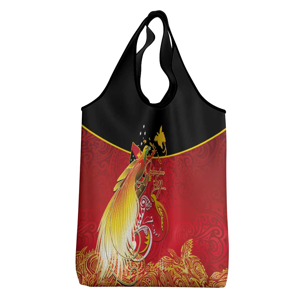 Papua New Guinea Independence Day Grocery Bag Happy Anniversary 50th Bird-of-paradise Melanesian Tattoos LT03 - Polynesian Pride