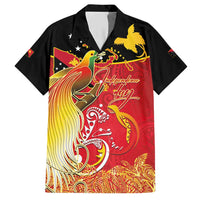 Papua New Guinea Independence Day Hawaiian Shirt Happy Anniversary 50th Bird-of-paradise Melanesian Tattoos LT03 Black - Polynesian Pride