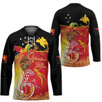 Papua New Guinea Independence Day Hockey Jersey Happy Anniversary 50th Bird-of-paradise Melanesian Tattoos LT03 - Polynesian Pride