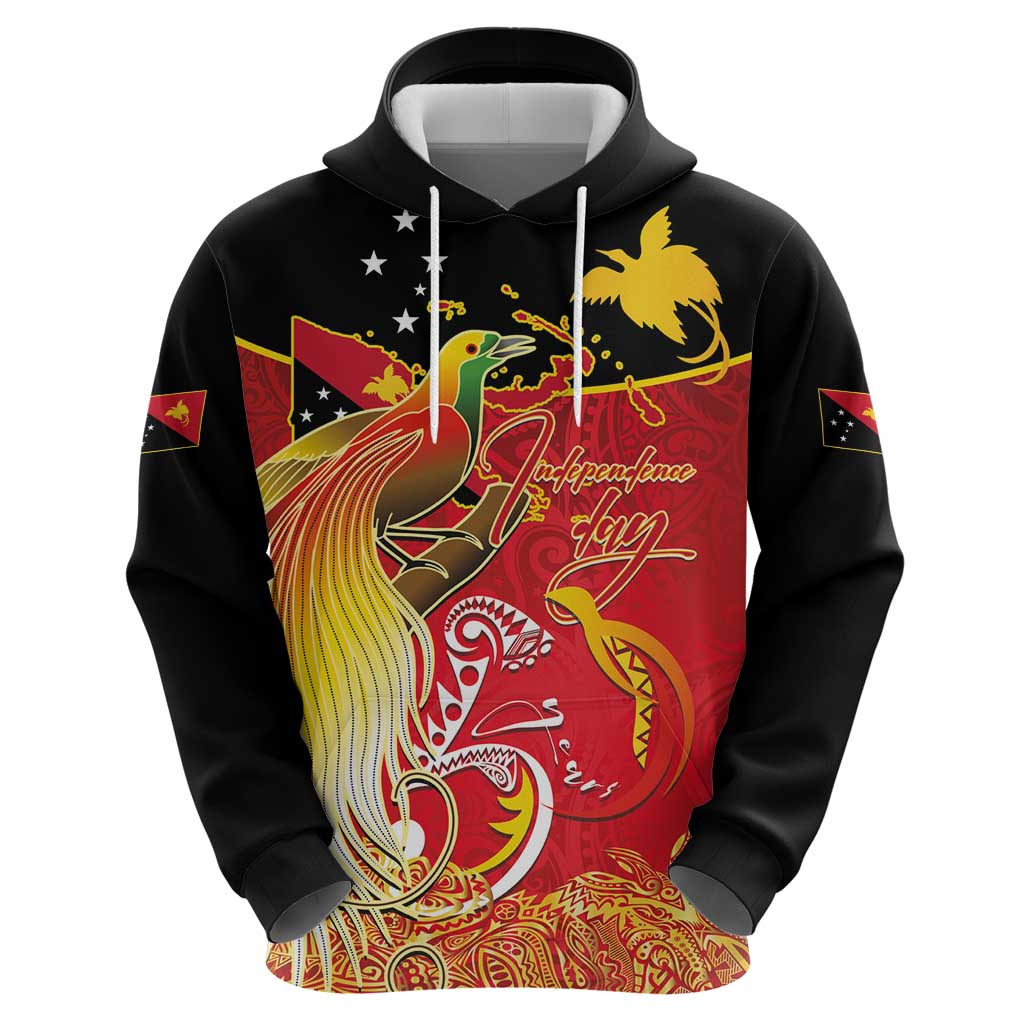 Papua New Guinea Independence Day Hoodie Happy Anniversary 50th Bird-of-paradise Melanesian Tattoos LT03 - Polynesian Pride