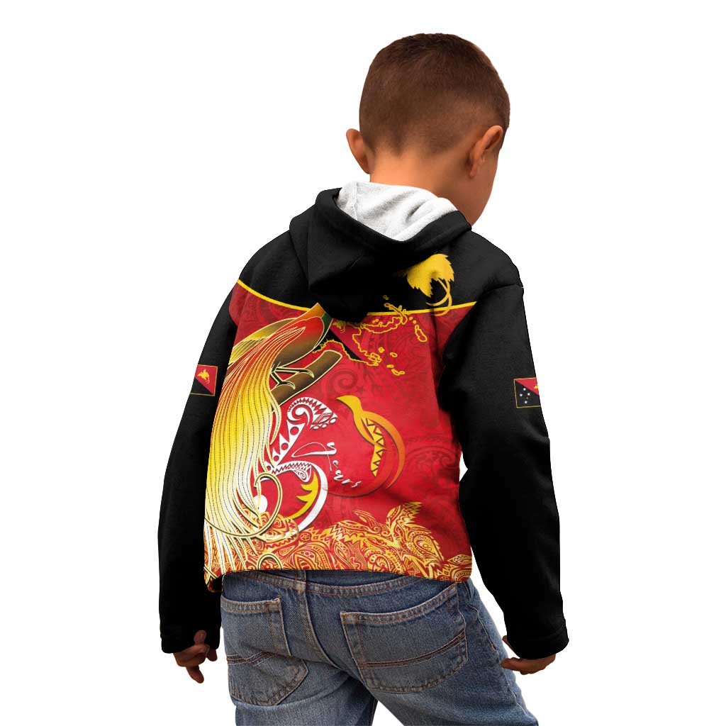 Papua New Guinea Independence Day Kid Hoodie Happy Anniversary 50th Bird-of-paradise Melanesian Tattoos LT03 - Polynesian Pride
